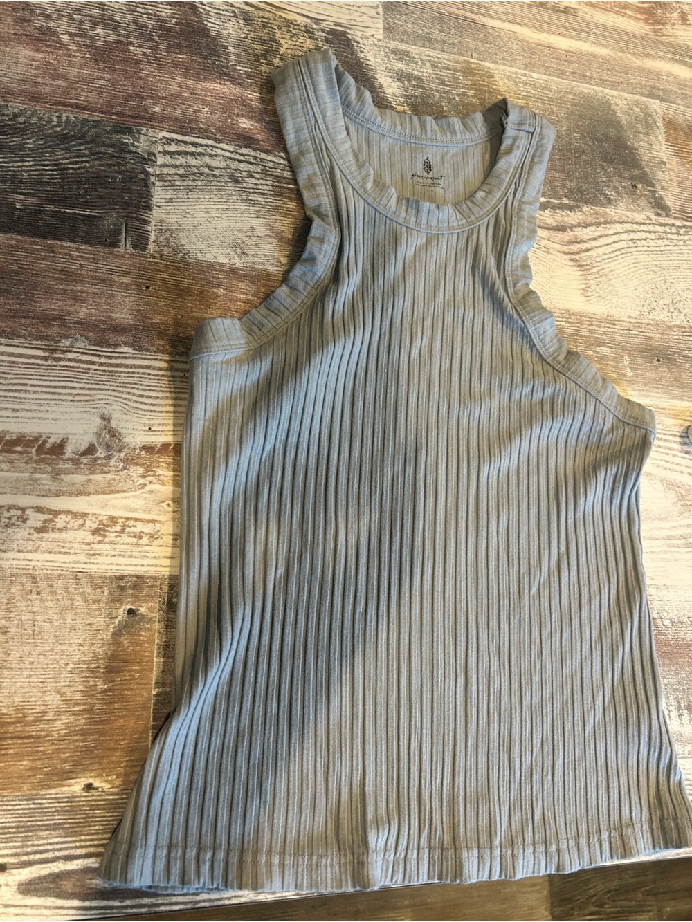 FP Movement by Free People Ribbed Tank Top in Light Gray